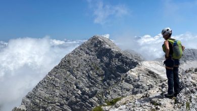 All'uscita della ferrata Brigata Alpina Julia. Foto Melania Lunazzi