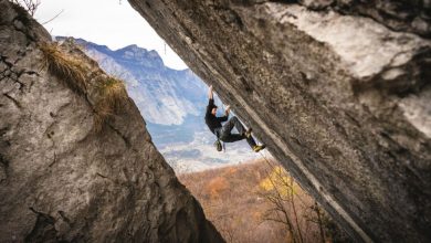 Stefano Ghisolfi su Excalibura Drena, in Valle del Sarca (9b+). Foto Marco Erspamer