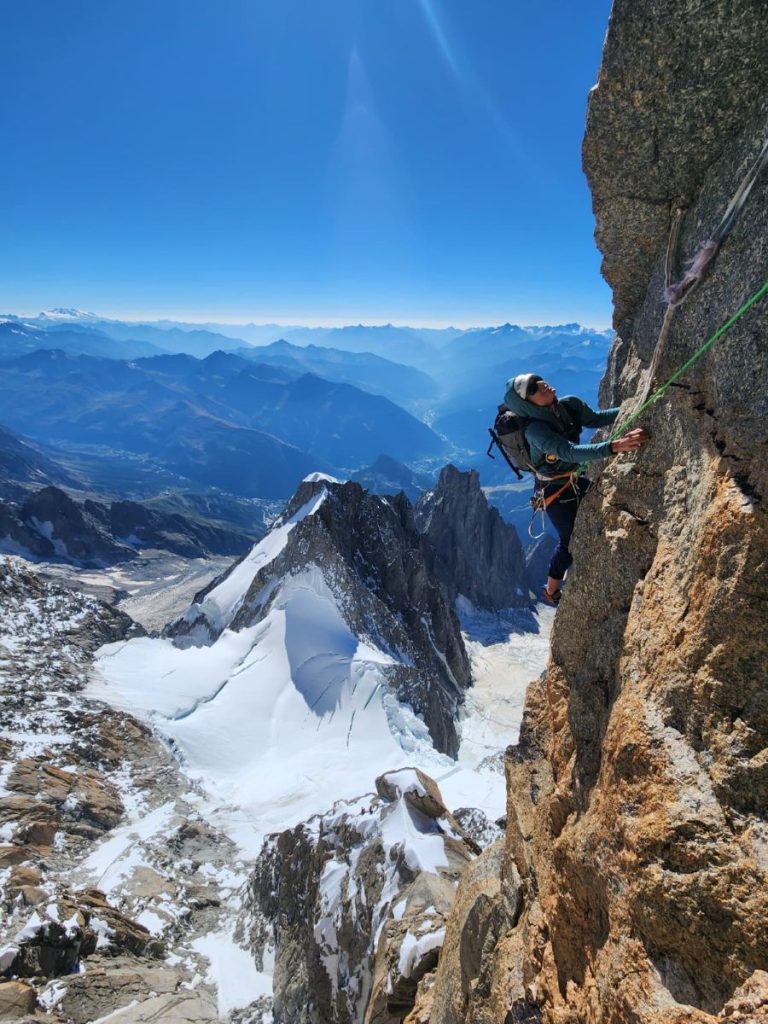 Aurélia Lanoe sui tiri finali del Pilone Centrale del Freney