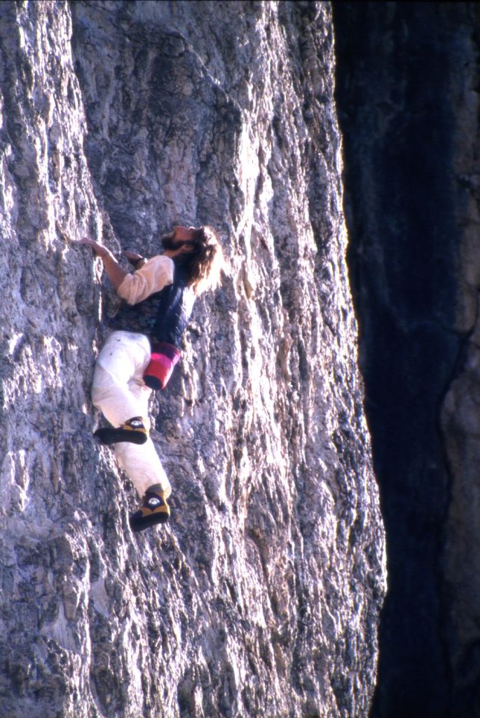In free solo sulla via Rossi alla Prima Torre del Sella, un settimo grado di tutto rispetto