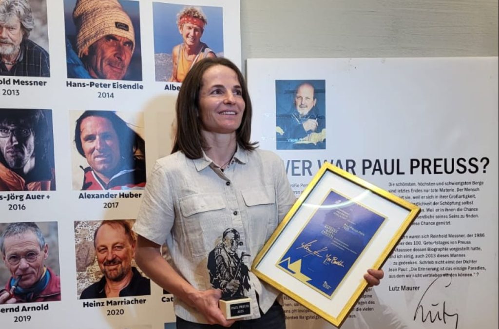 Barbara Zangerl, vincitrice del Premio Paul Preuss 2025. Foto Monica Malfatti