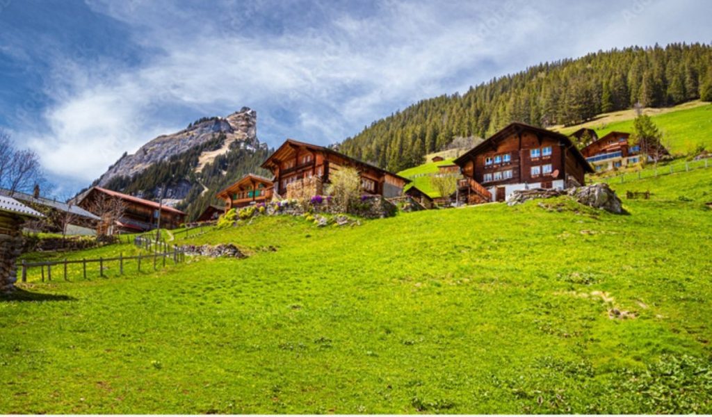 Gimmelwald, borgo senza auto nell'Oberland Bernese @ Adobe Stock