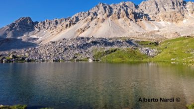 Il Laj Grand (2386 m) nel Parco Naturale Beverin. Foto Alberto Nardi