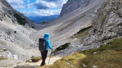 La discesa della penultima tappa, verso il rifugio Prielschutzhaus
