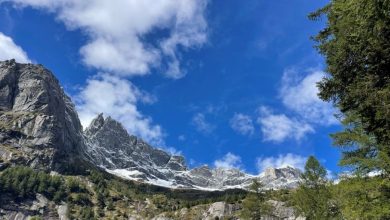 Tutto intorno, le cime sono appena imbiancate (foto M. Comi)