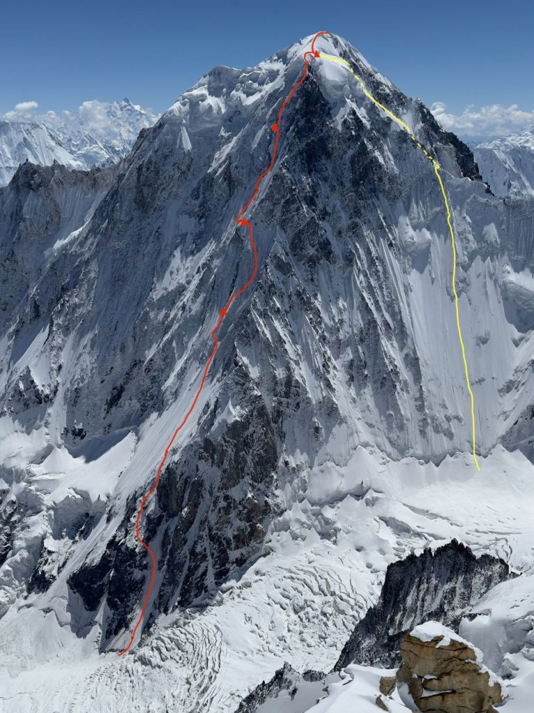 La via aperta da Spencer Gray e Ryan Griffiths sul Kaqur Kangri (6859 m) CSpencer Gray - AAJ