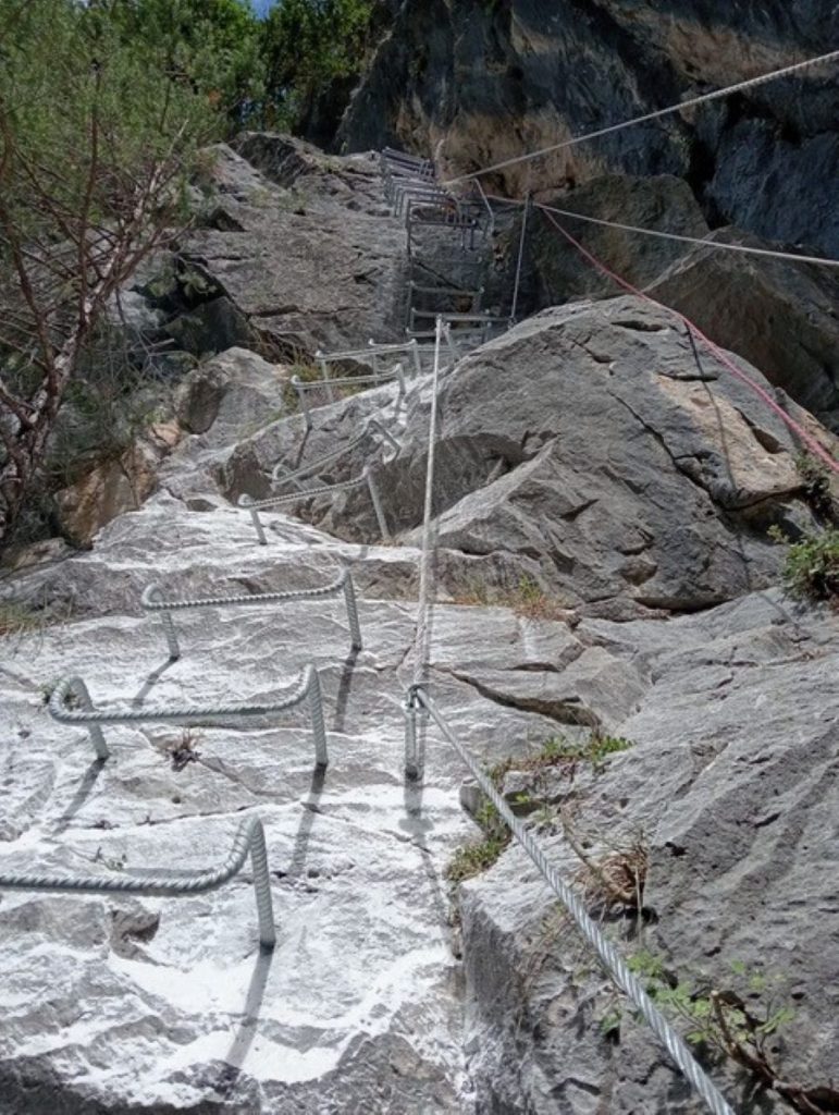 Un dettaglio della nuova ferrata di San Silvestro