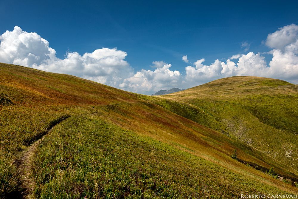 A mezza costa verso Cima Tauffi. Foto Roberto Carnevali