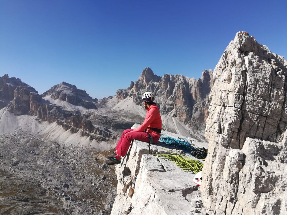 Michaela Egarter sul Castelletto delle Tofane