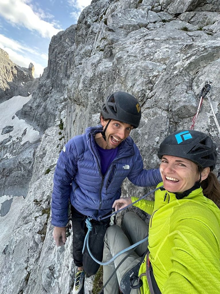 Jacopo Larcher e Barbara Zangerl durante la ripetizione di