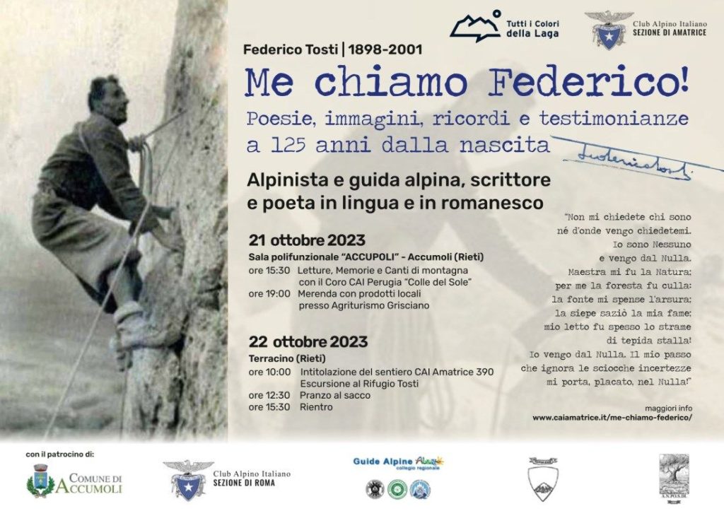 Locandina delle celebrazioni del 2023 per Federico Tosti