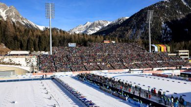 La Sudtirol Arena Alto Adige di Anterselva. Qui si disputeranno le gare olimpiche di biathlon. Foto FB Biathlon Antholz Anterselva