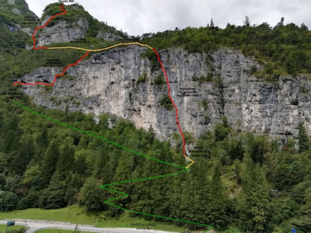 La nuova ferrata San Silvestro, a Imer