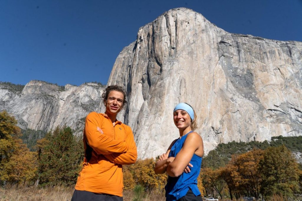 Pietro Vidi e Camilla Moroni ai piedi di El Cap. Foto Moroni-Vidi