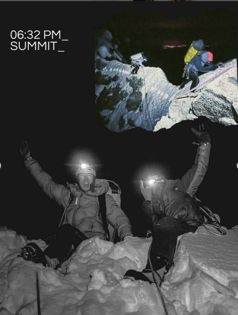 In vetta! Uno dei collage pubblicati dai tre alpinisti su Instagram