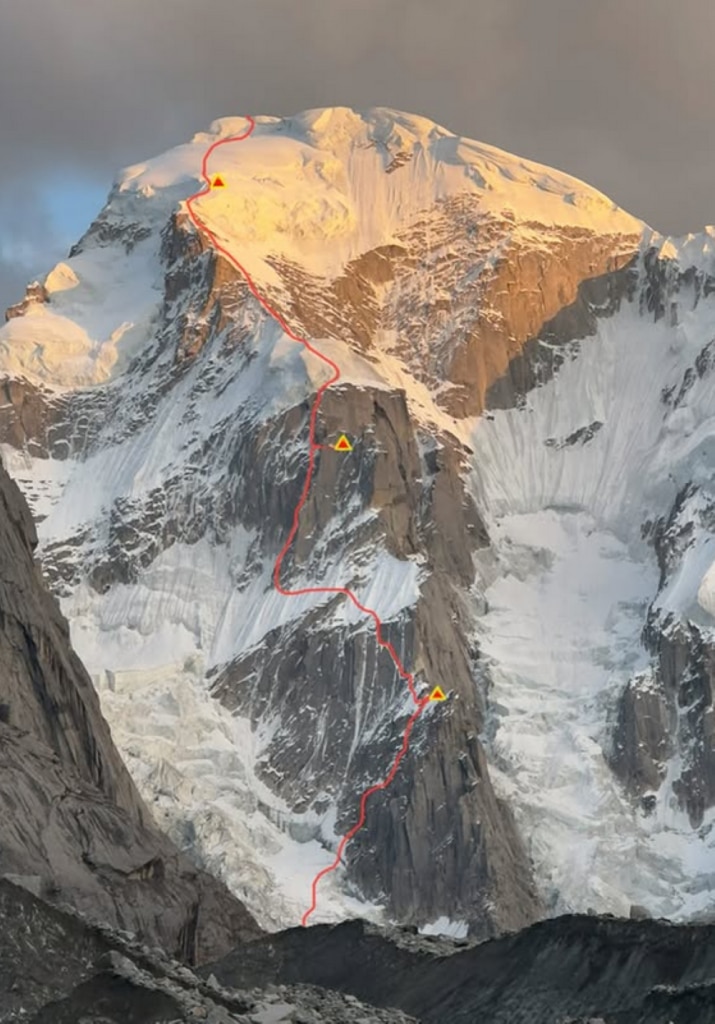 La vetta senza nome a quota 6300 metri scalata dai tre alpinisti statunitensi @danesteadman