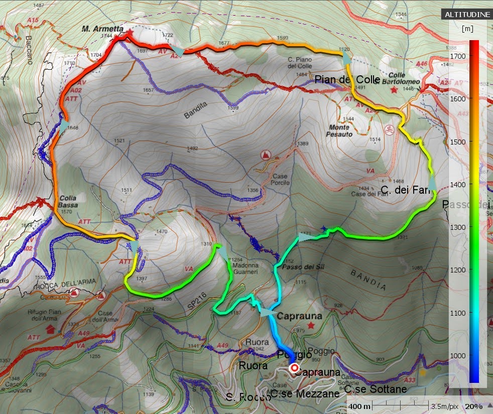 Il percorso del nuovo sentiero @CAI Albenga