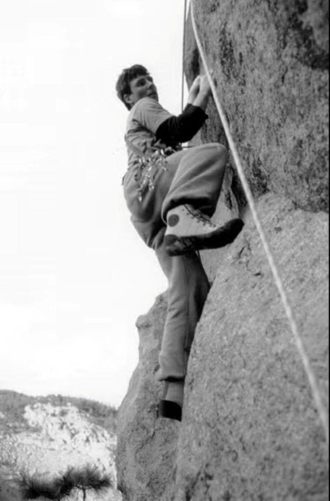 Fowler su Short ma Cute (5.10c), Little Crag, Boulder Canyon, Colorado, nel 1984.