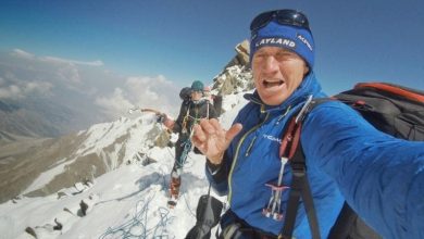 Denis Urubko e Pipi Cardell sulla cima del Nanga Parbat