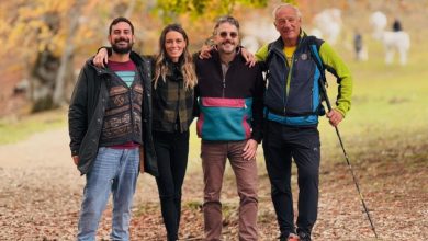 Giulia Capocchi e Lino Zani lungo il Cammino dei Forti, nelle Marche