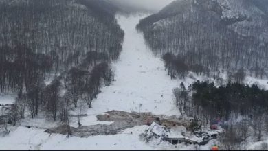 Il canalone del Monte Siella percorso dalla valanga che ha distrutto l'hotel Rigopiano @ Corpo Nazionale dei Vigili del Fuoco