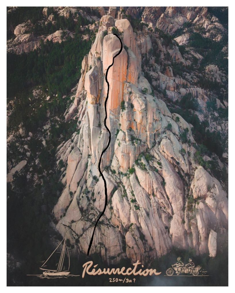 La linea di Resurrection. Foto FB Symon Welfringer Alpiniste