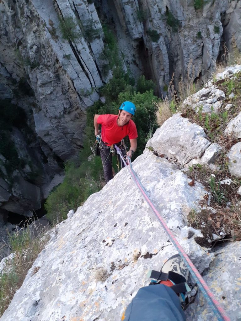 Cristiano Iurisci nelle Gole di Pennadomo, Maiella