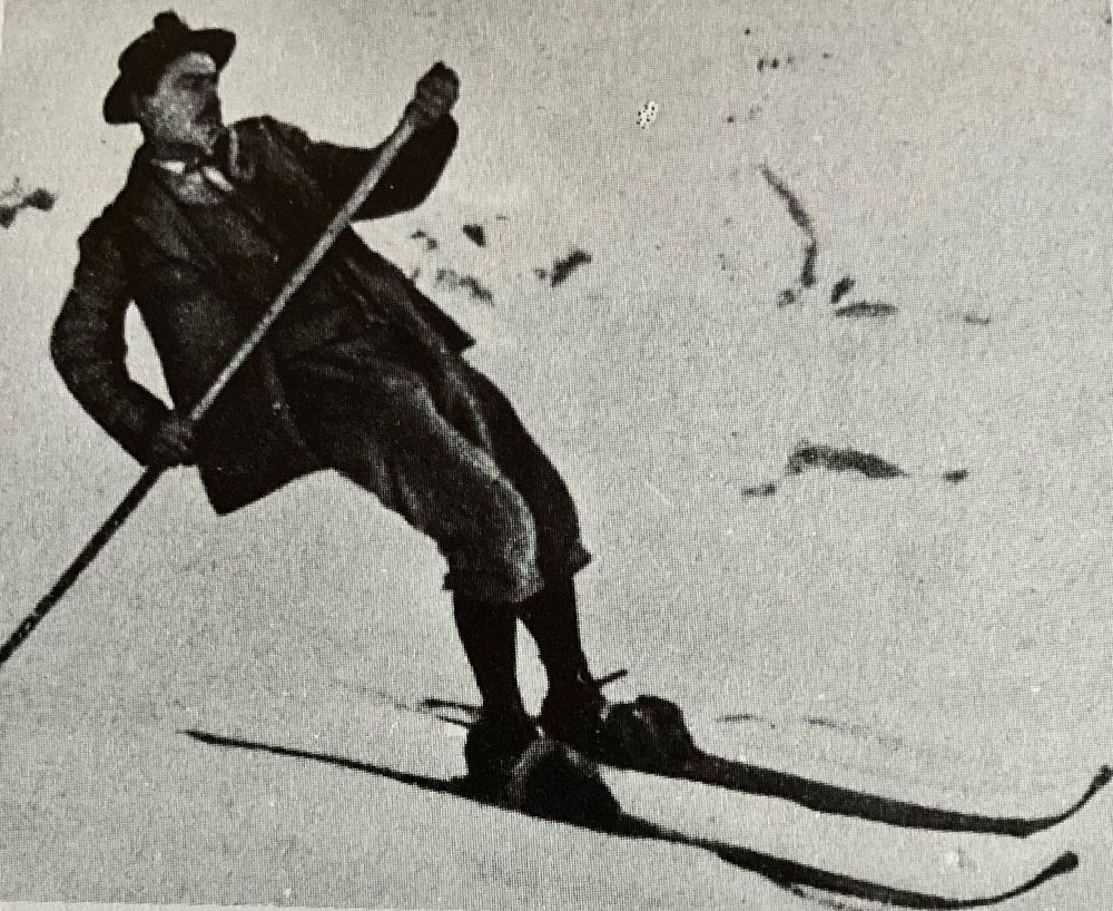 La tecnica della _raspa_ (da Guido Oddo, Il libro dello sci , Arnoldo Mondadori, 1975)