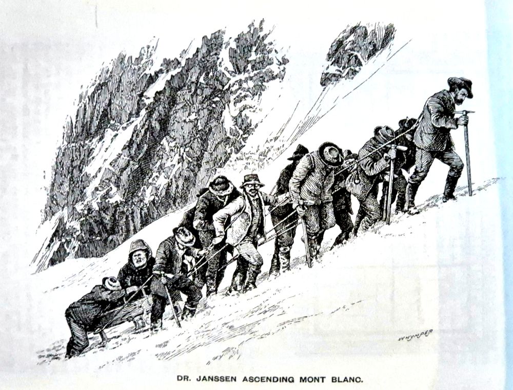 Janssen sul Monte Bianco nel 1893, disegno di Edward Whymper
