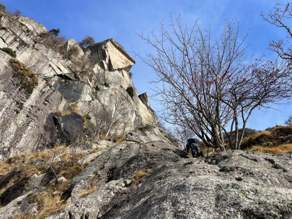 Il tracciato invisibile verso il Pappagallo (foto M. Comi)