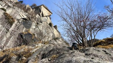 Il tracciato invisibile verso il Pappagallo (foto M. Comi)
