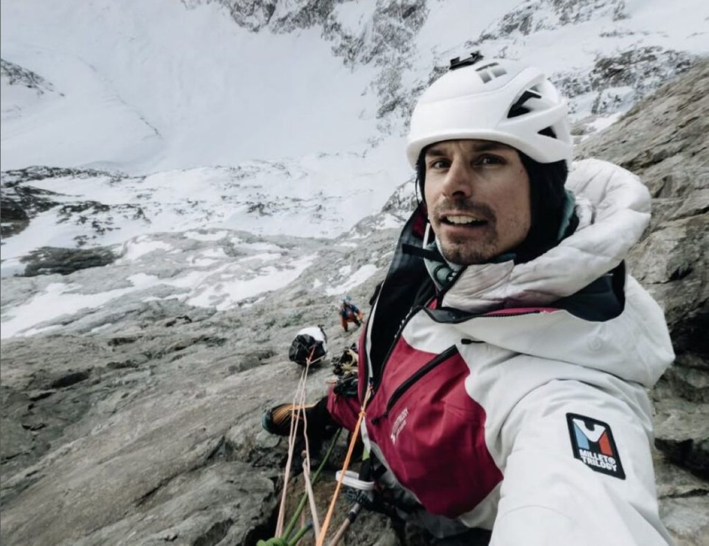 Charles Dubouloz durante la salita su Gamma. Foto Charles Dubouloz