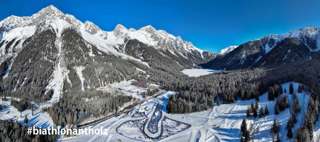 La valle di Anterselva con le piste che ospiteranno le gare di biathlon @Biathlon Antholz Anterselva