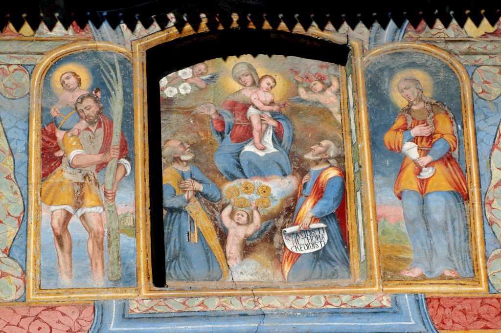 Predazzo affresco su una casa, foto Stefano Ardito