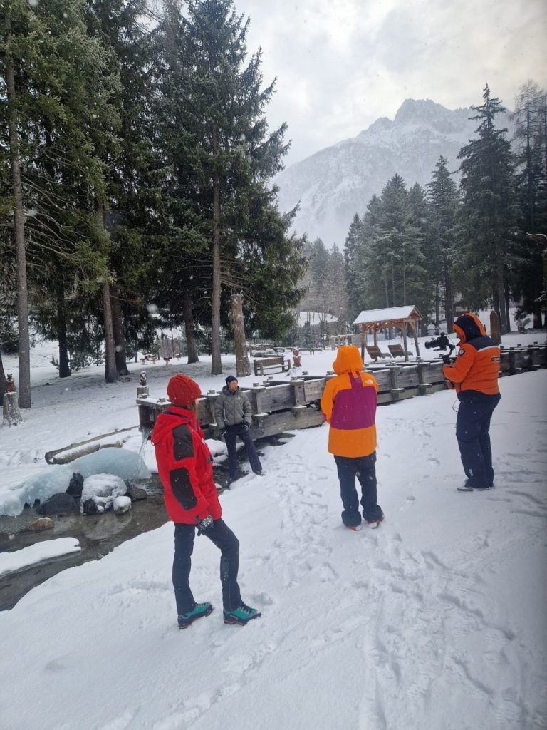Lino Zani durante la registrazione della puntata di domani di Linea Bianca Olympia