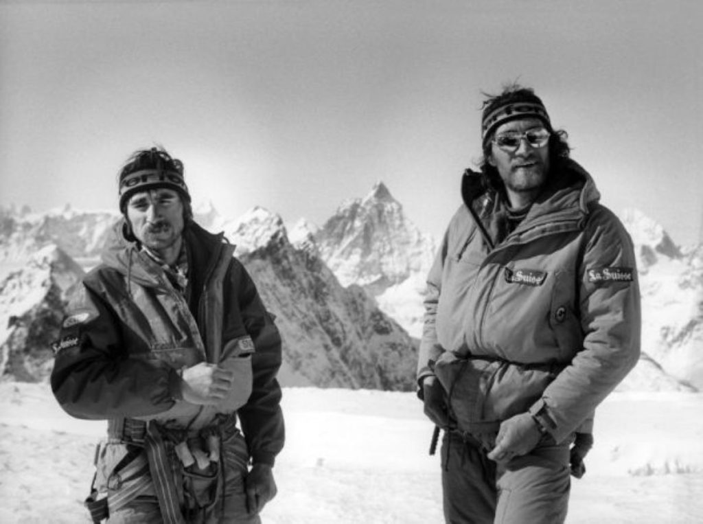 Erhard Loretan e André Georges nel 1986