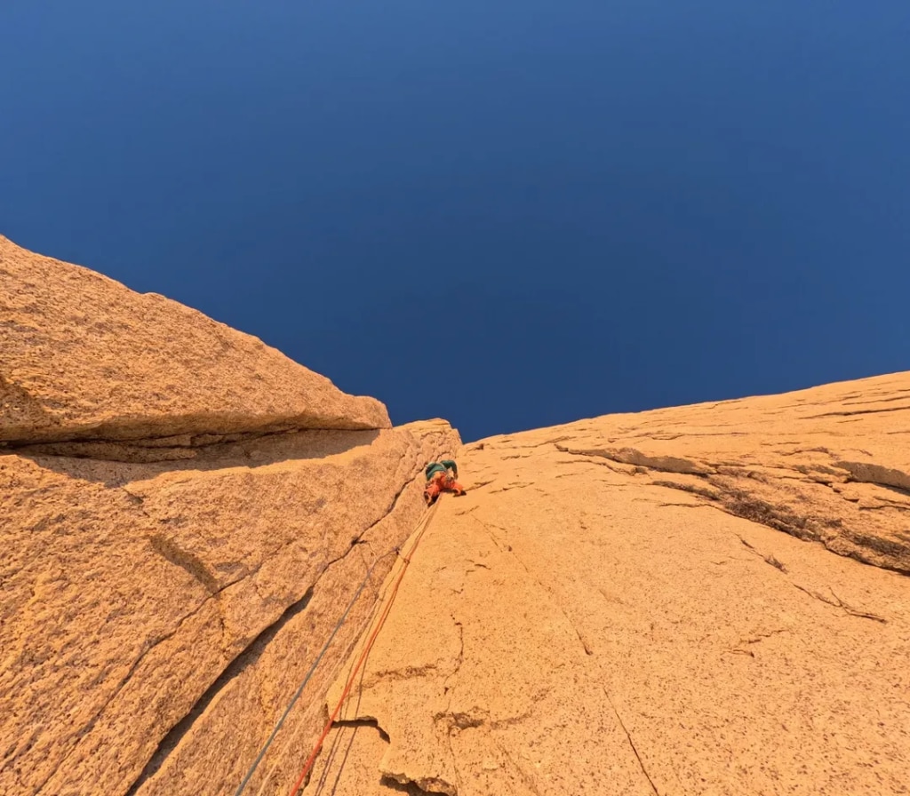 In scalata sul Pilastro est. Foto Instagram Tasio Martin