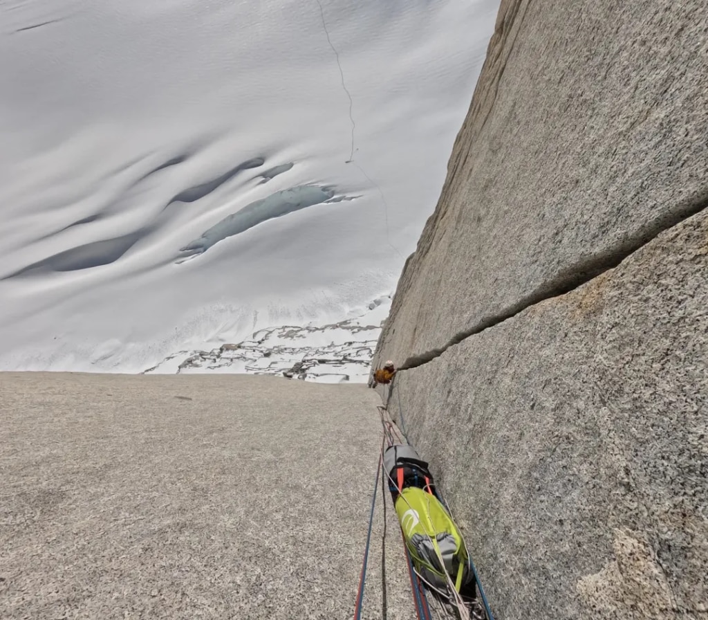 In scalata sul Pilastro est. Foto Instagram Tasio Martin