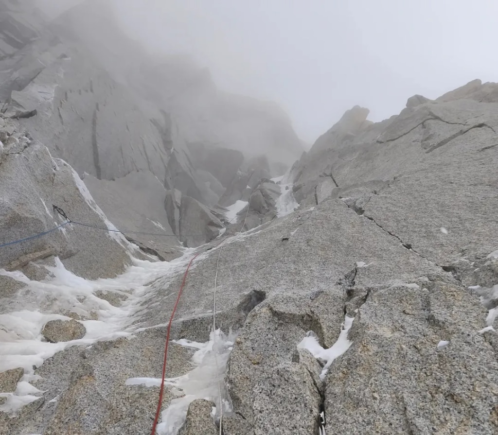 In scalata sul Pilastro est. Foto Instagram Tasio Martin