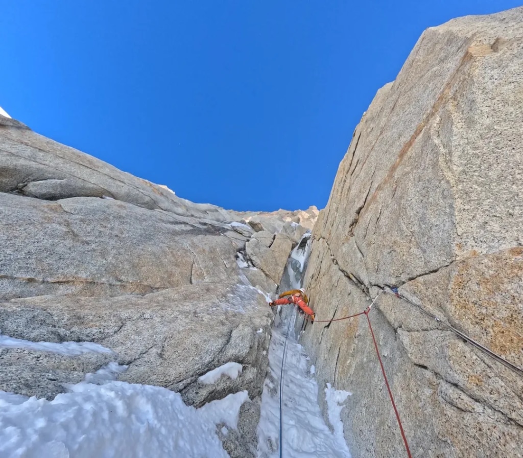 In scalata sul Pilastro est. Foto Instagram Tasio Martin