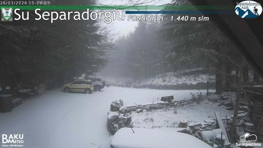 webcam sulle montagne sarde innevate. Foto Facebook SArdegna Clima APS