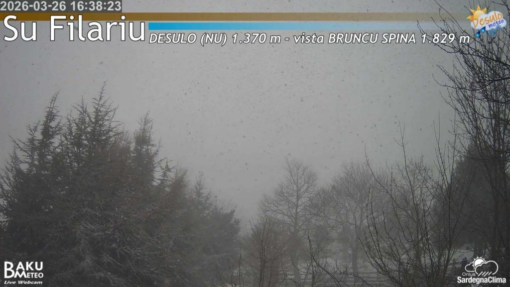 webcam sulle montagne sarde innevate. Foto Facebook SArdegna Clima APS