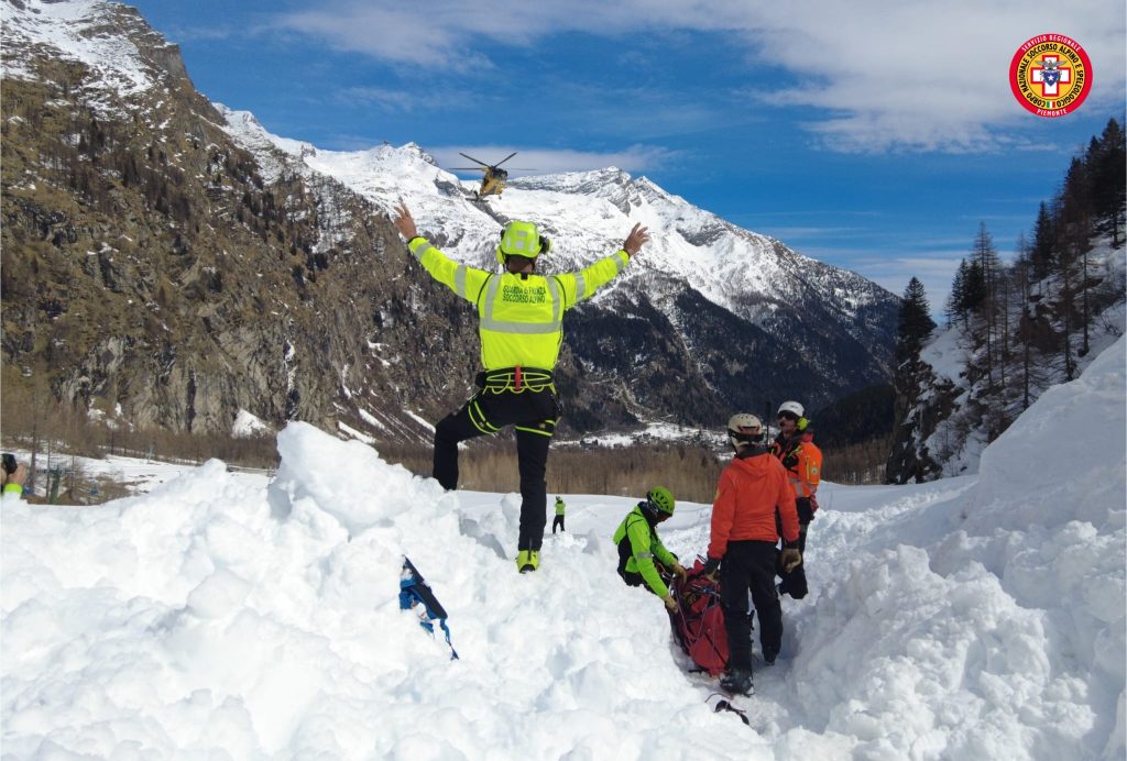 Durante l'esercitazione. Foto CNSAS Piemonte
