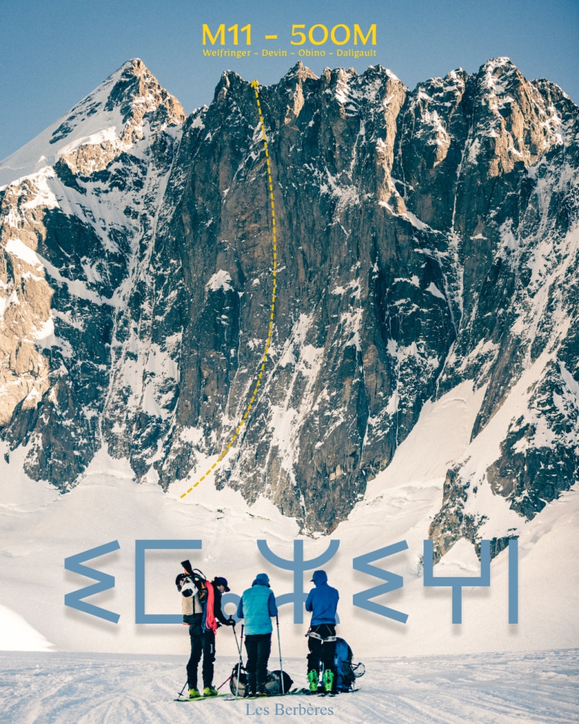 La linea di salita. Foto archivio Welfringer Daligault, Devin, Obino