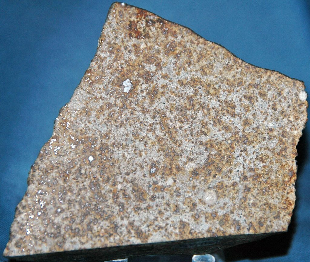 Esempio di condrite -  Foto James St. John - Ordinary chondrite (New Concord Meteorite) 5 - Wikimedia Commons, CC BY 2.0