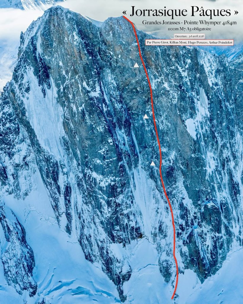 La topo della via. Foto Instagram Arthur Poindefert