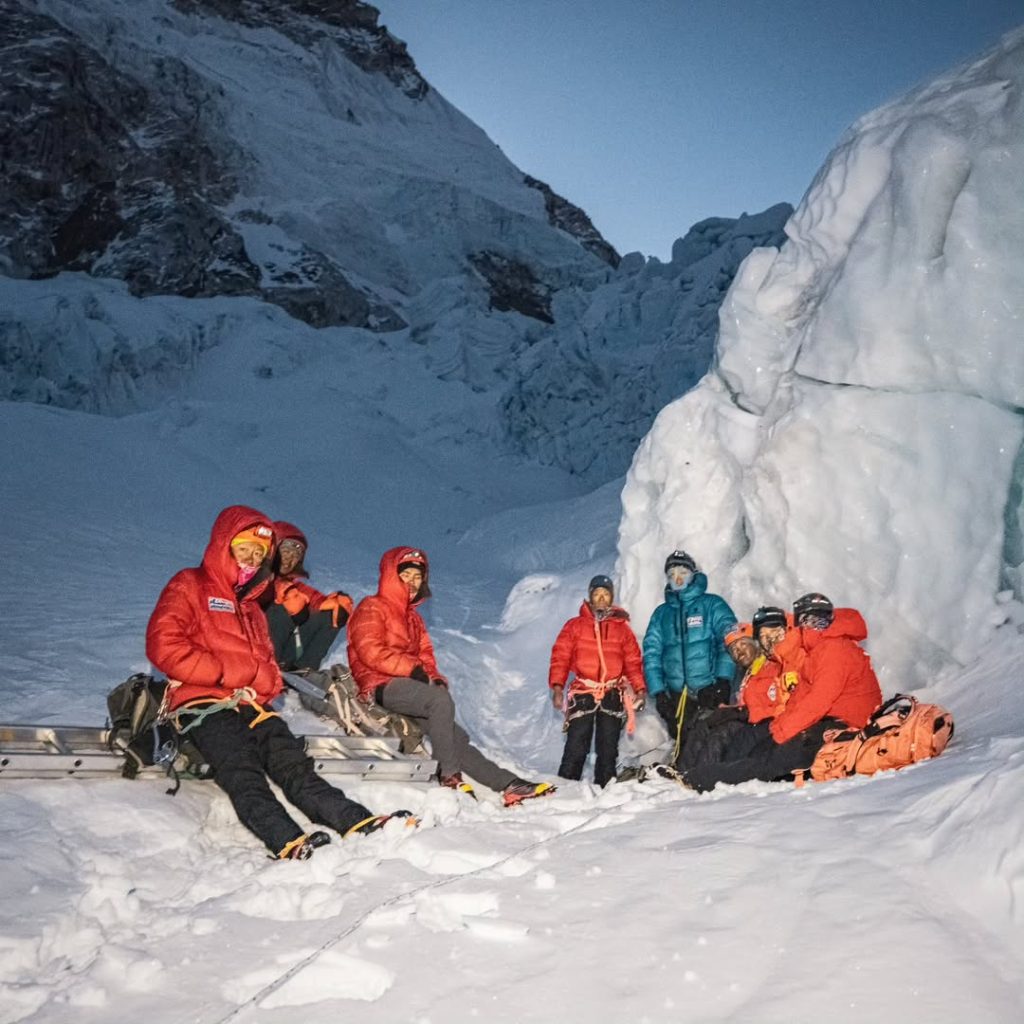 Pausa durante la salita. Manish Maharjan