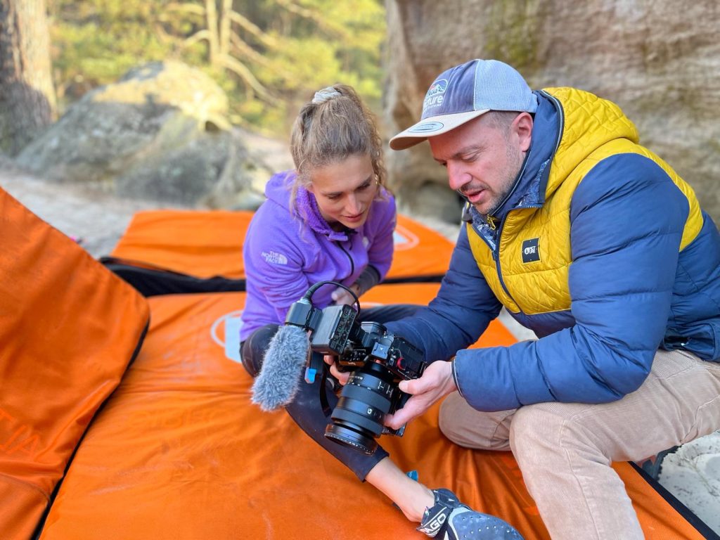 Durante le riprese. Foto Cédric Lachat