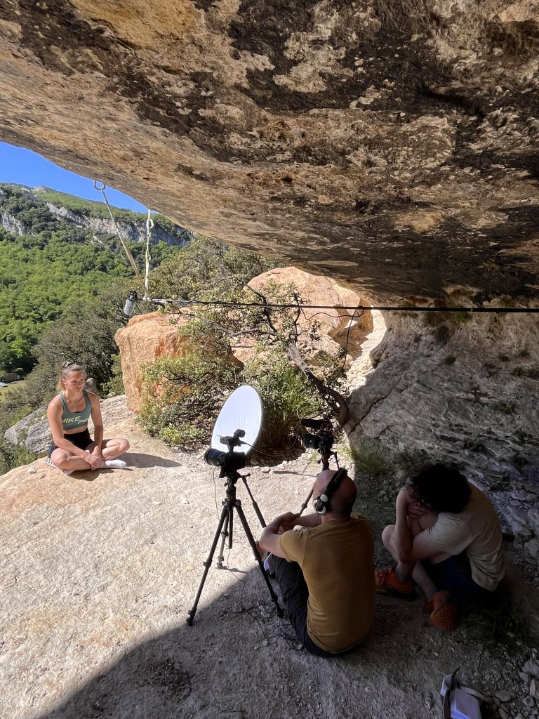 Durante le riprese. Foto Cédric Lachat