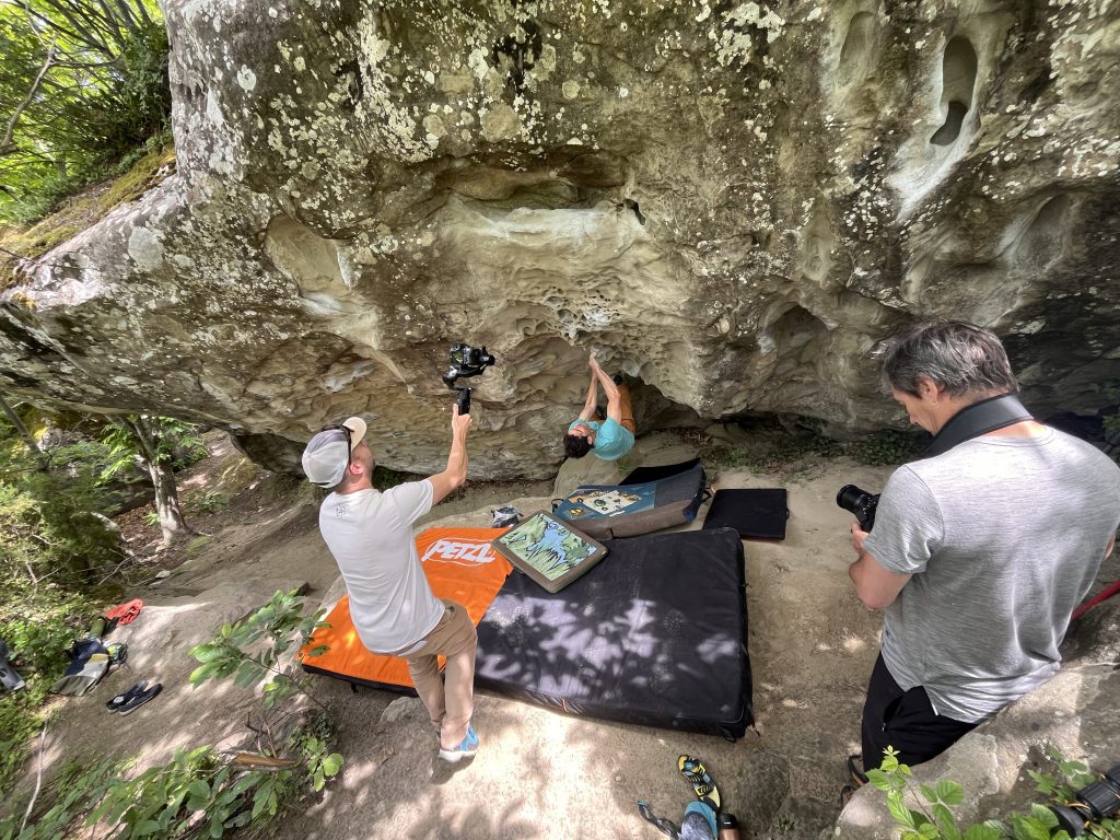 Durante le riprese. Foto Cédric Lachat
